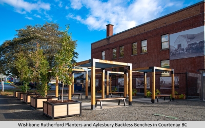 Wishbone Rutherford Planters and Aylesbury Backless Benches in Courtenay BC-3